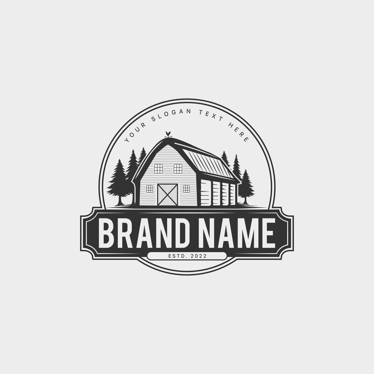 Diseño de logotipo vintage de granja