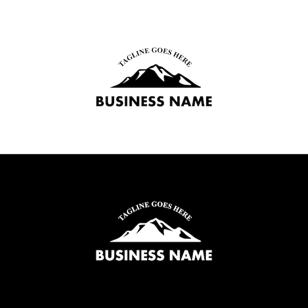 Diseño de logotipo vintage hipster de montaña