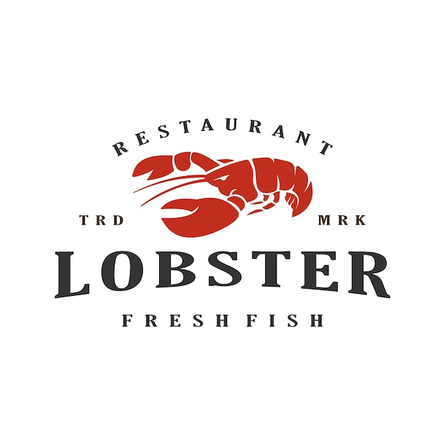 diseño de logotipo vintage de langosta y mariscos ilustración de plantilla de stock vectorial