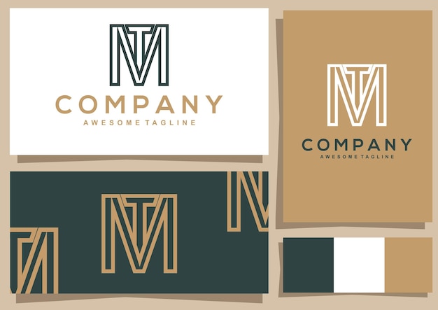 Diseño de logotipo vintage letter mt