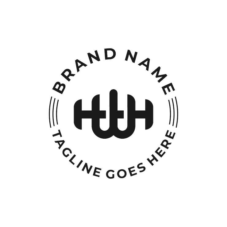 Vector diseño de logotipo vintage monogram wh symbol