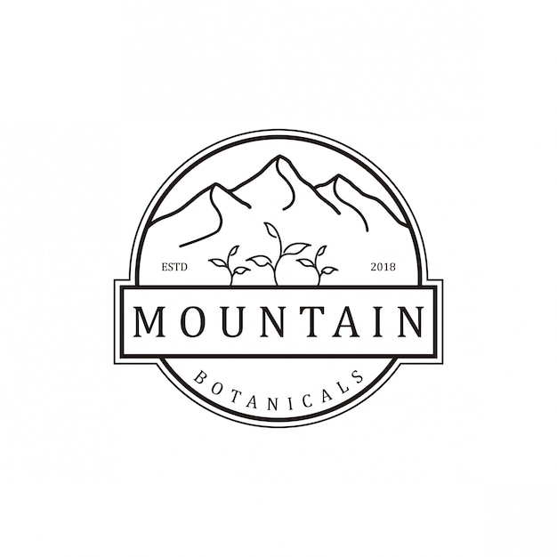 Diseño de logotipo vintage de montaña