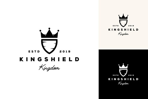 Diseño de logotipo vintage o escudo con corona
