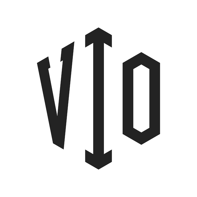 Diseño del logotipo VIO Letra inicial VIO Monograma Logotipo con forma de hexágono