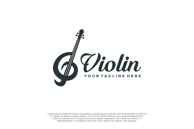 Diseño del logotipo del violín Logotipo de la música country de jazz