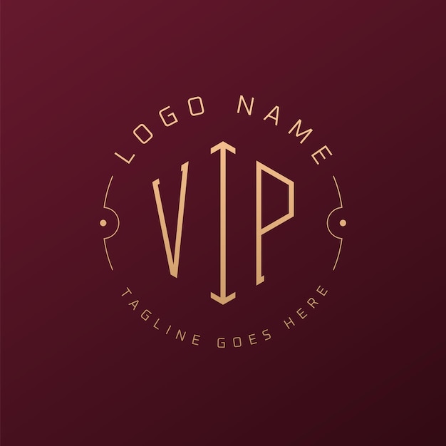 Diseño de logotipo VIP de lujo Letra elegante Monograma VIP Logotipo minimalista Poligono Templata de diseño de logotipio VIP