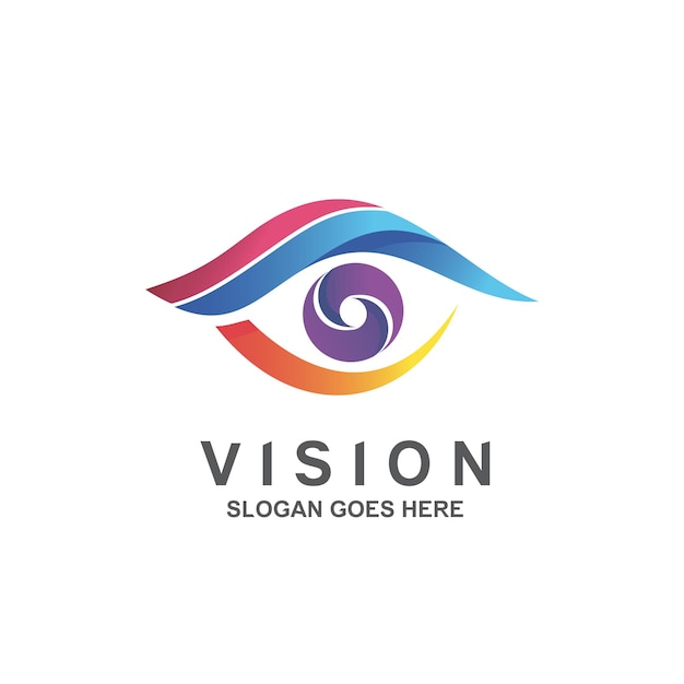 Diseño de logotipo de visión degradado colorido