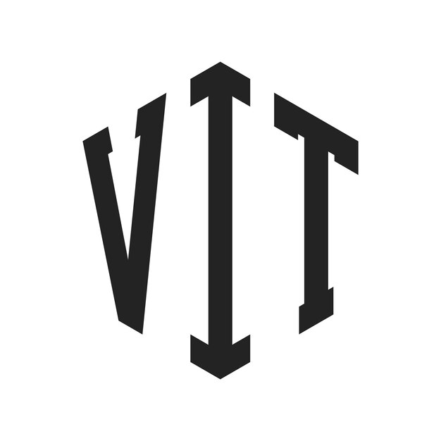 Diseño del logotipo de VIT Letra inicial VIT Monograma Logotipo con forma de hexágono