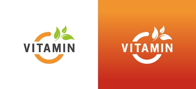 Diseño de logotipo de vitamina C natural con símbolo de letra C