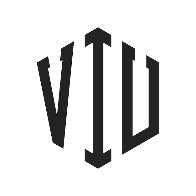 Diseño del logotipo de VIU Letra inicial Logotipo del monograma de VIU con forma de hexágono