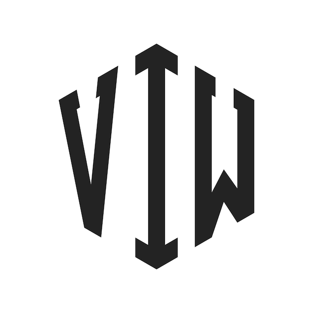 Diseño del logotipo VIW Letra inicial VIW Monograma Logotipo con forma de hexágono