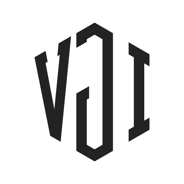 Diseño del logotipo VJI Letra inicial VJI Monograma Logotipo con forma de hexágono