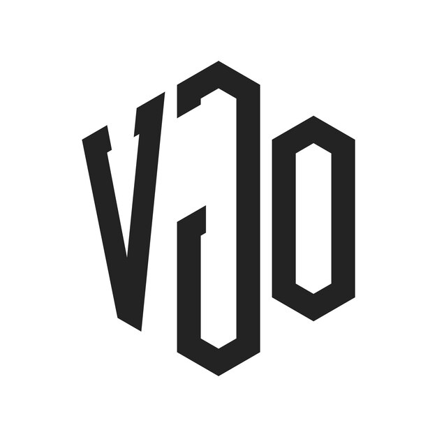Diseño del logotipo de VJO Letra inicial Logotipo del monograma de VJO con forma de hexágono