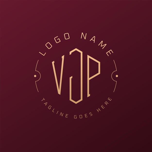 Diseño de logotipo VJP de lujo Letra elegante Logotipo VJP monograma Poligono minimalista Template de diseño de logotipo de VJP