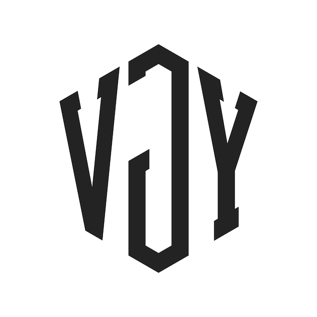 Diseño del logotipo de VJY Letra inicial VJY Monograma Logotipo con forma de hexágono
