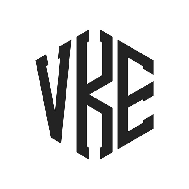 Diseño del logotipo de VKE Letra inicial VKE Monograma Logotipo con forma de hexágono