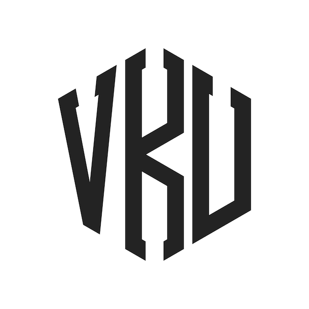 Diseño del logotipo de VKU Letra inicial VKU Monograma Logotipo con forma de hexágono