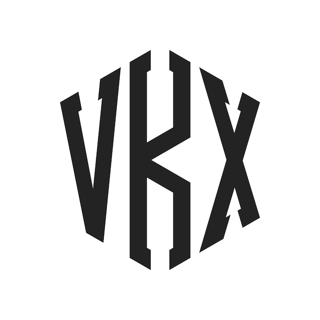 Diseño del logotipo de VKX Letra inicial VKX Monograma Logotipo con forma de hexágono