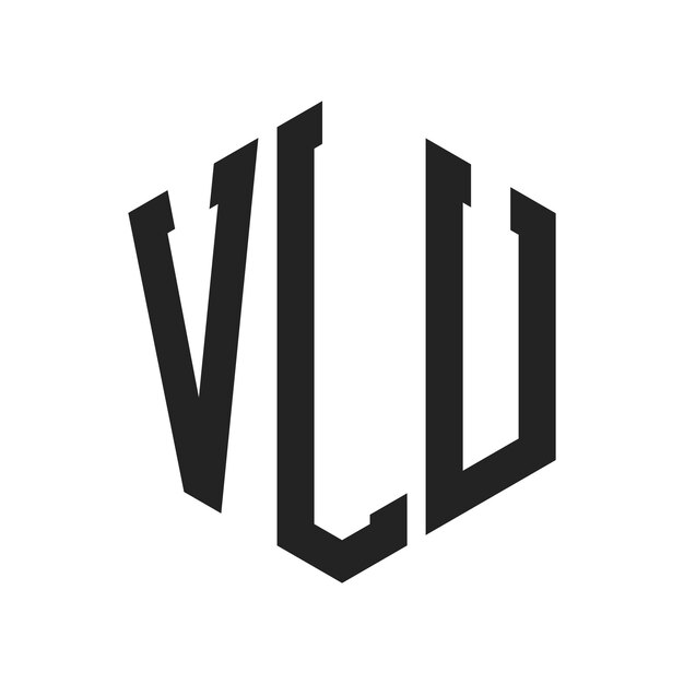 Diseño del logotipo VLU Letra inicial VLU Monograma Logotipo con forma de hexágono