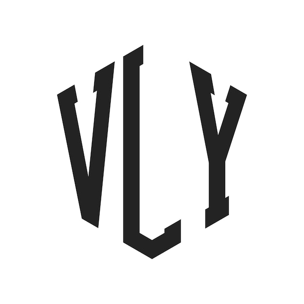 Diseño del logotipo VLY Letra inicial VLY Monograma Logotipo con forma de hexágono