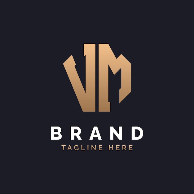 Diseño de logotipo VM Moderno Minimal Elegante y lujoso Logotipo VM Alfabeto Letra Diseño de Logotipo VM para la identidad empresarial corporativa de la marca