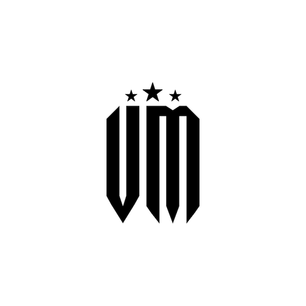 Vector el diseño del logotipo vm monograma letra texto nombre símbolo monocromo logotipo carácter alfabeto logotipo simple