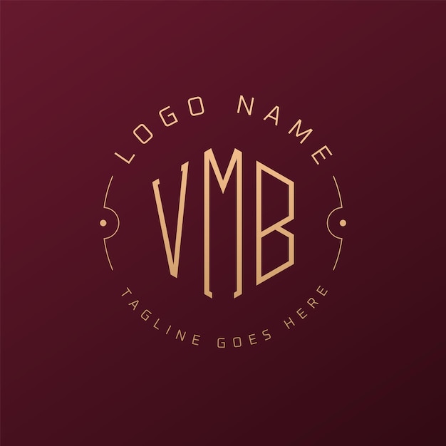 Diseño de logotipo VMB de lujo Letra elegante Logotipo VMB monograma Poligono minimalista Template de diseño de logotipo de VMB