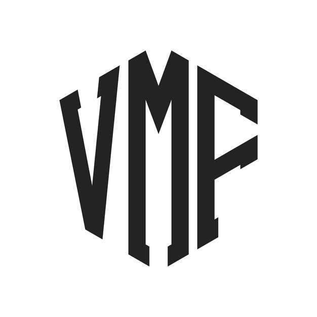 Diseño del logotipo de VMF Letra inicial Monograma de VMF Logotipo con forma de hexágono