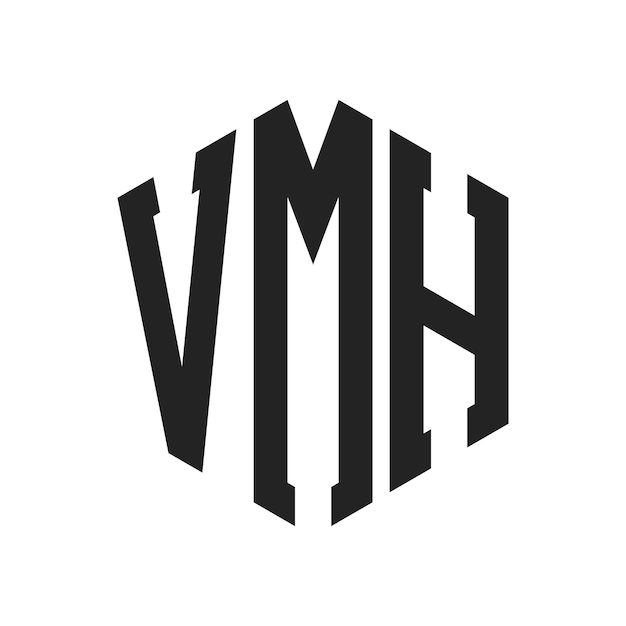 Diseño del logotipo de VMH Letra inicial Monograma de VMH Logotipo con forma de hexágono