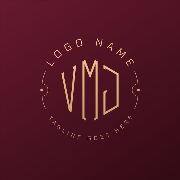 Diseño de logotipo de VMJ de lujo Letra elegante VMJ Monograma Logotipo minimalista Poligono plantilla de diseño de logotipo VMJ