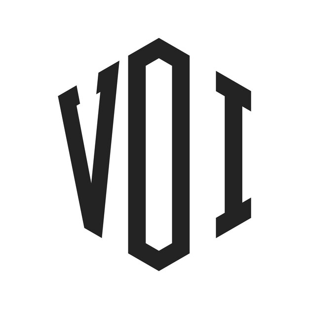 Diseño del logotipo de VOI Letra inicial Logotipo del monograma de VOI con forma de hexágono