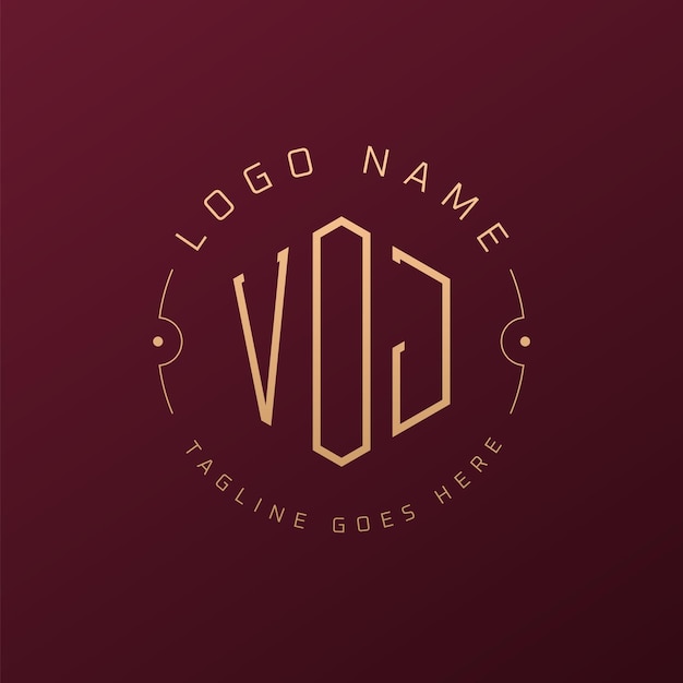 Diseño de logotipo VOJ de lujo Letra elegante VOJ Monograma Logotipo minimalista Poligono Estampa de diseño de logotipo VoJ