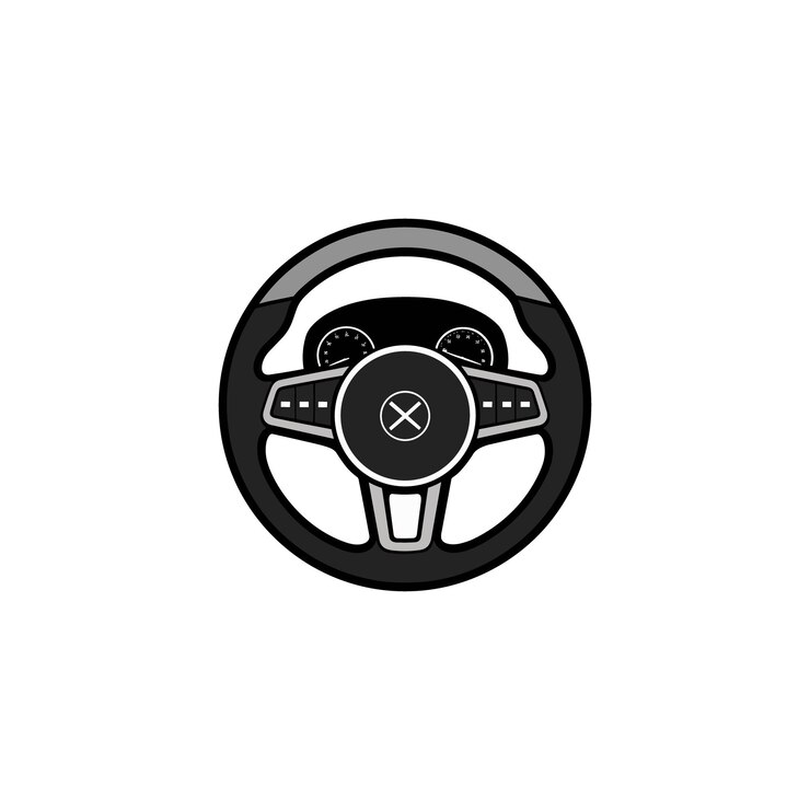 diseño de logotipo del volante del automóvil para el conductor del automóvil