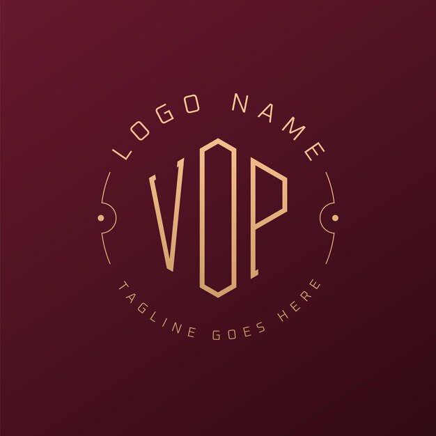 Diseño de logotipo VOP de lujo Letra elegante VOP Monograma Logotipo minimalista Poligono Estampa de diseño de logotipo de VOP