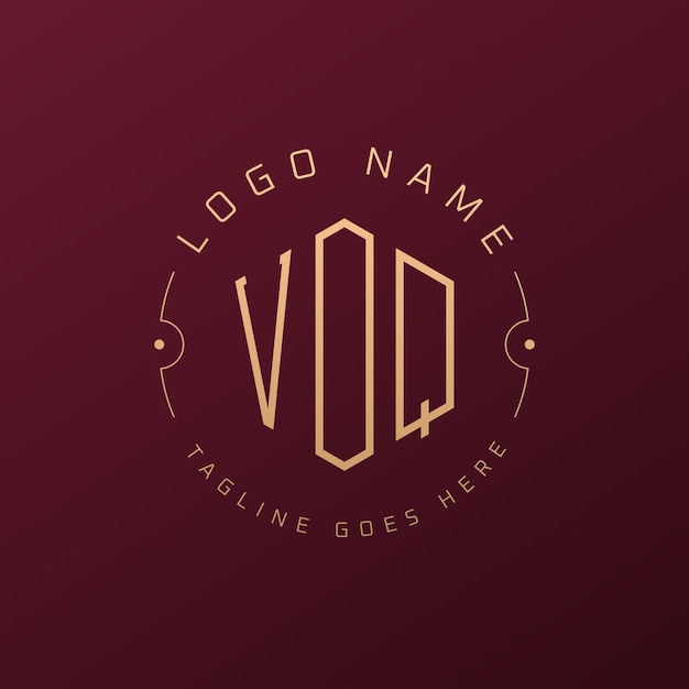 Diseño de logotipo VOQ de lujo Letra elegante VOQ Monograma Logotipo minimalista Poligono Estampa de diseño de logotipo VoQ