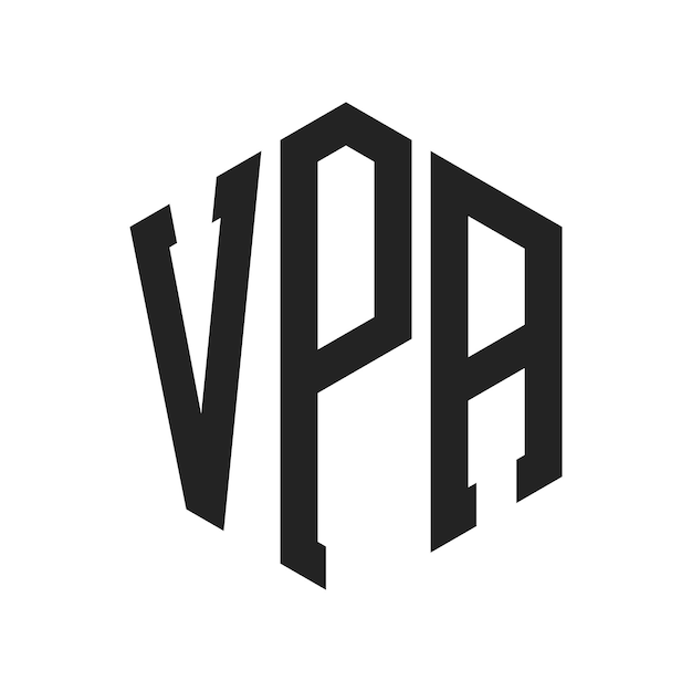 Diseño del logotipo VPA Letra inicial Logotipo VPA monograma con forma de hexágono
