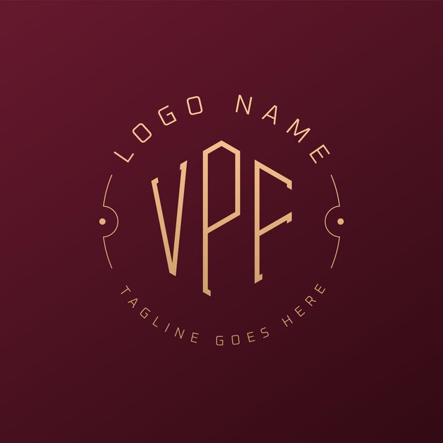 Diseño de logotipo de VPF de lujo Letra elegante VPF Monograma Logotipo minimalista Poligono VPF Template de diseño de logotipo