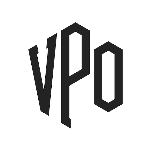 Diseño del logotipo VPO Letra inicial Logotipo VPO monograma con forma de hexágono