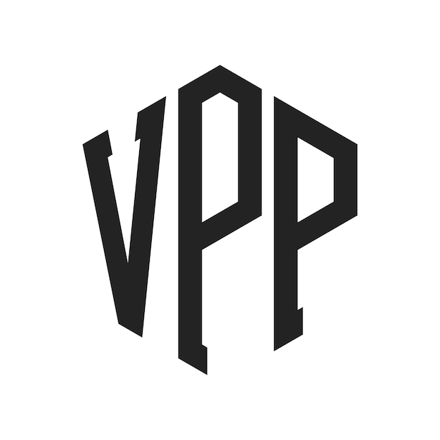 Diseño del logotipo VPP Letra inicial VPP Monograma Logotipo con forma de hexágono