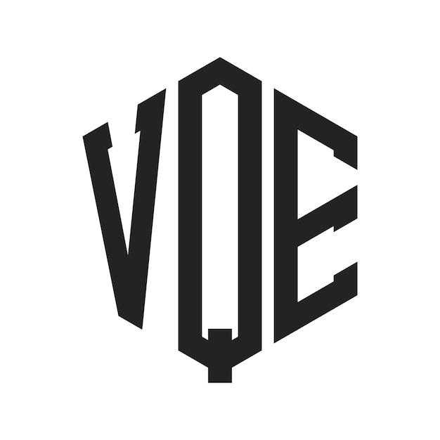 Diseño del logotipo de VQE Letra inicial VQE Monograma Logotipo con forma de hexágono