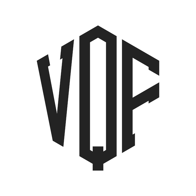 Diseño del logotipo de VQF Letra inicial VQF Monograma Logotipo con forma de hexágono