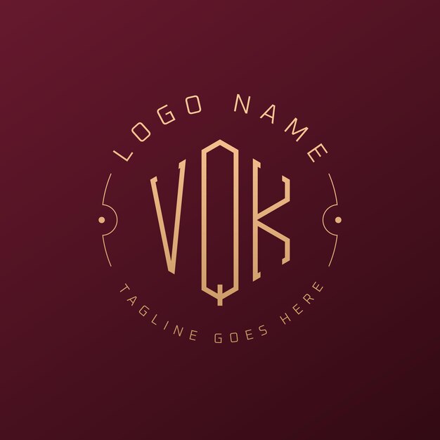 Diseño de logotipo VQK de lujo Letra elegante VQK Monograma Logotipo minimalista Poligono plantilla de diseño de logotipo vQK