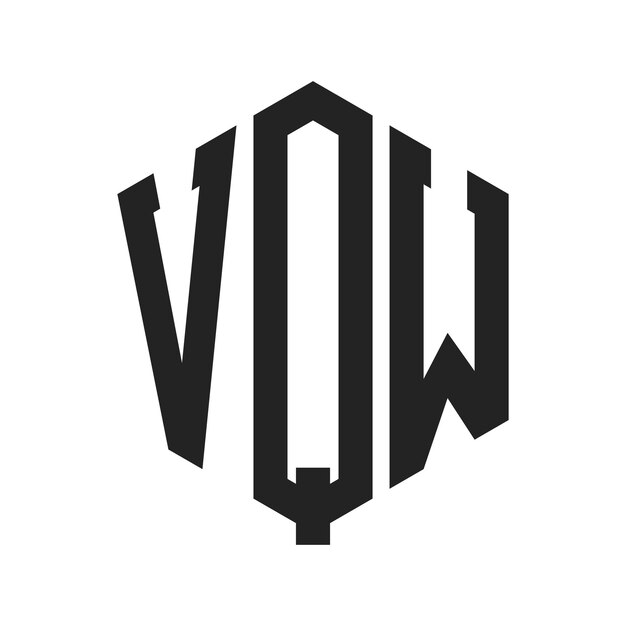 Diseño del logotipo de VQW Letra inicial VQW Monograma Logotipo con forma de hexágono