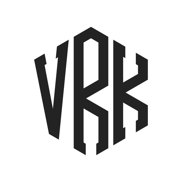 Diseño del logotipo VRK Letra inicial VRK Monograma Logotipo con forma de hexágono