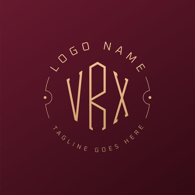 El diseño del logotipo de VRX de lujo, la letra elegante, el monograma de VRX, el logotipo minimalista, el polígono, el diseño de la plantilla de VRX.