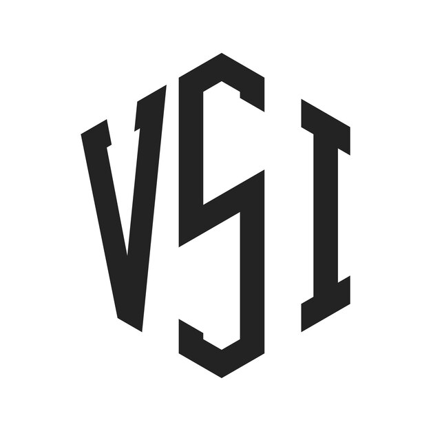 Diseño del logotipo VSI Letra inicial VSI Monograma Logotipo con forma de hexágono