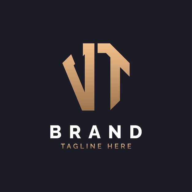 Diseño del logotipo VT Moderno Minimal Elegante y lujoso Logotipo VT Alfabeto Letra Diseño del logótipo VT para la identidad empresarial corporativa de la marca