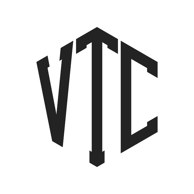 Diseño del logotipo de VTC Letra inicial VTC Monograma Logotipo con forma de hexágono