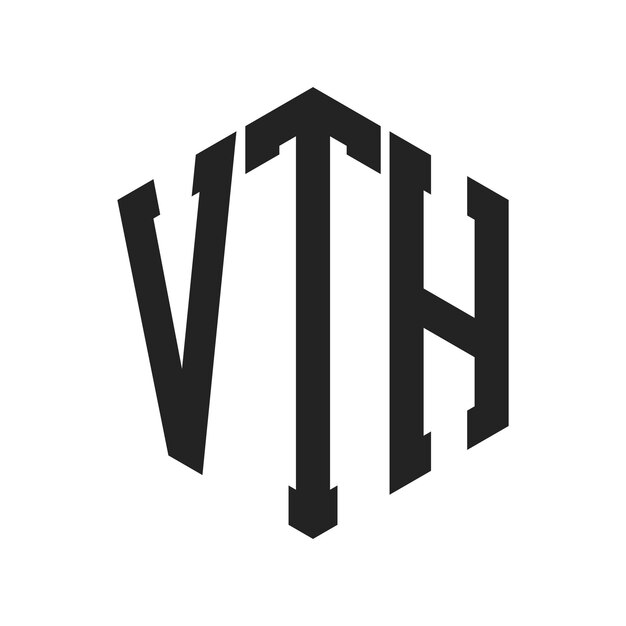 Diseño del logotipo de VTH Letra inicial VTH Monograma Logotipo con forma de hexágono