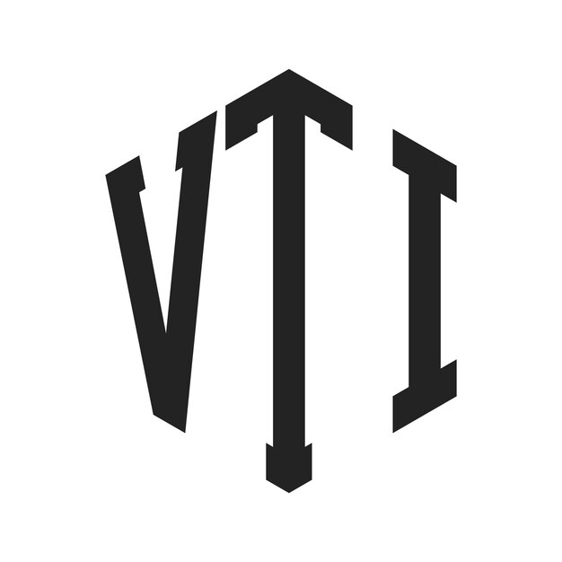 Diseño del logotipo VTI Letra inicial VTI Monograma Logotipo con forma de hexágono